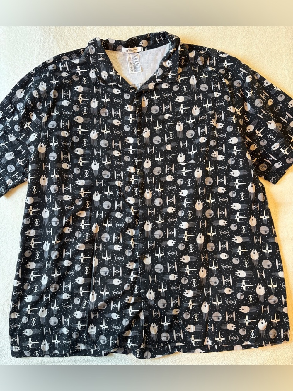 Disney Parks Star Wars Millennium Falcon X Wing Vented Button Down Shirt, XXXL